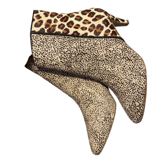 Matisse Cow Hair Womens Animal Leopard Print Moon Walkin Heeled Boot Sz 6 1/2 - Picture 4 of 8